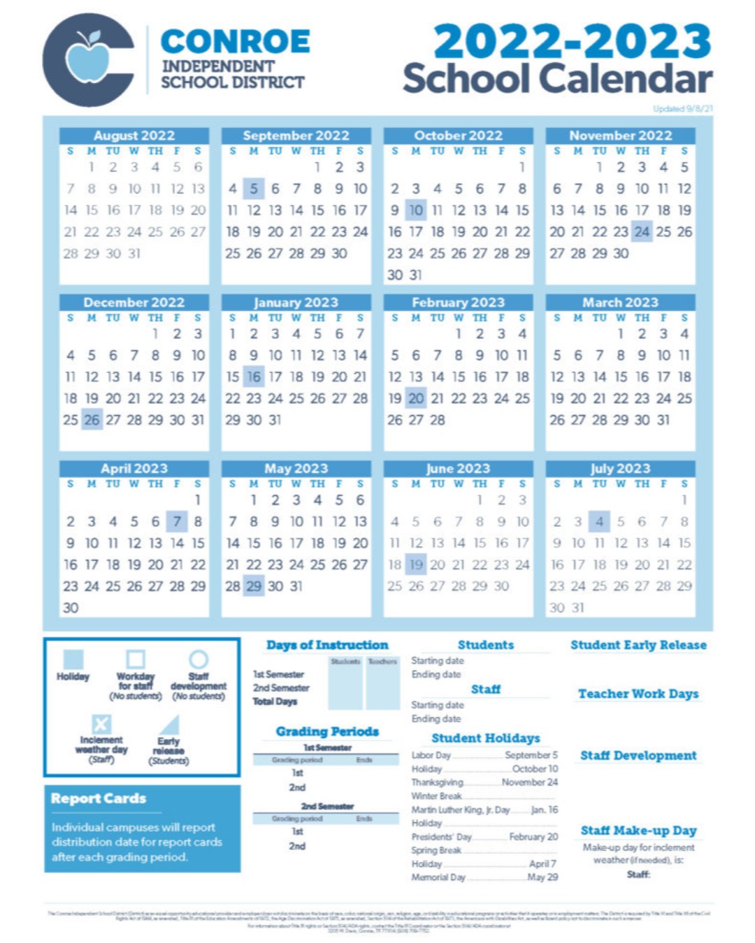 Conroe Isd On Twitter: "Cisd Is Seeking Feedback On Three Refined 2022-23 Calendar Drafts. The District-Level Planning And Decision-Making Committee Is Planning To Submit A Calendar For The Board's Approval At Their