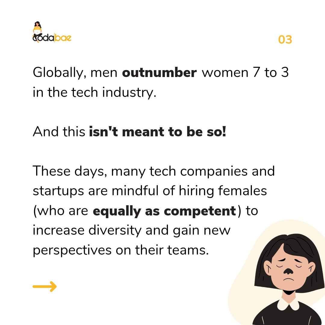 codabae's tweet photo. As a #lady, why aren't you #coding when you're intrigued by the prospects in #tech? 

#codabae #codeinclusive #th5series #CodeNewbie #WomenWhoCode #Python #AI #DataScience #100DaysOfCode #JavaScript #BigData #CloudComputing #OpenSource #GirlsWhoCode #ReactJS #OrangeTheWorld https://t.co/PmN0vgP1m0