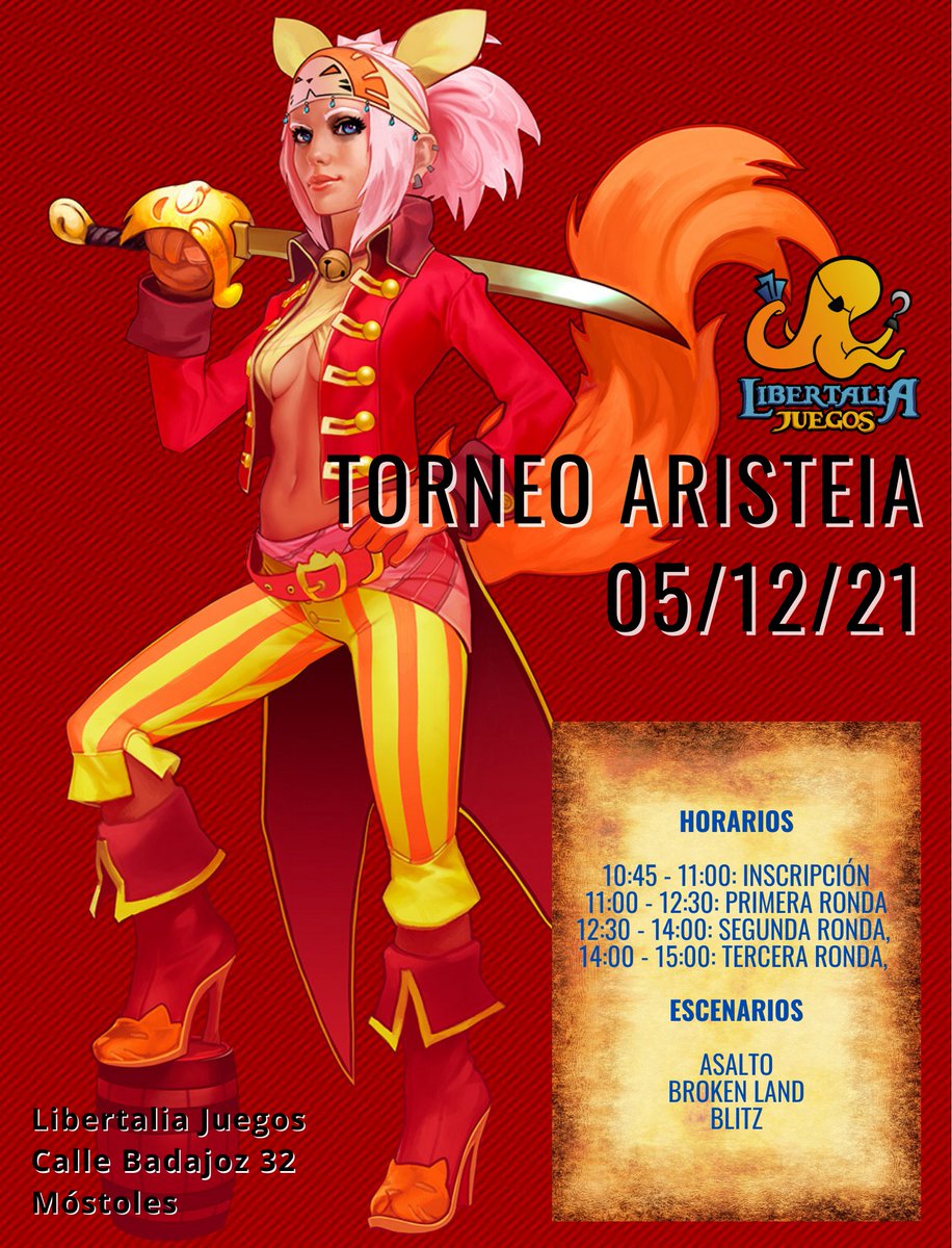Os anunciamos para el 5 de Diciembre el primer torneo de Aristeia! Os esperamos!