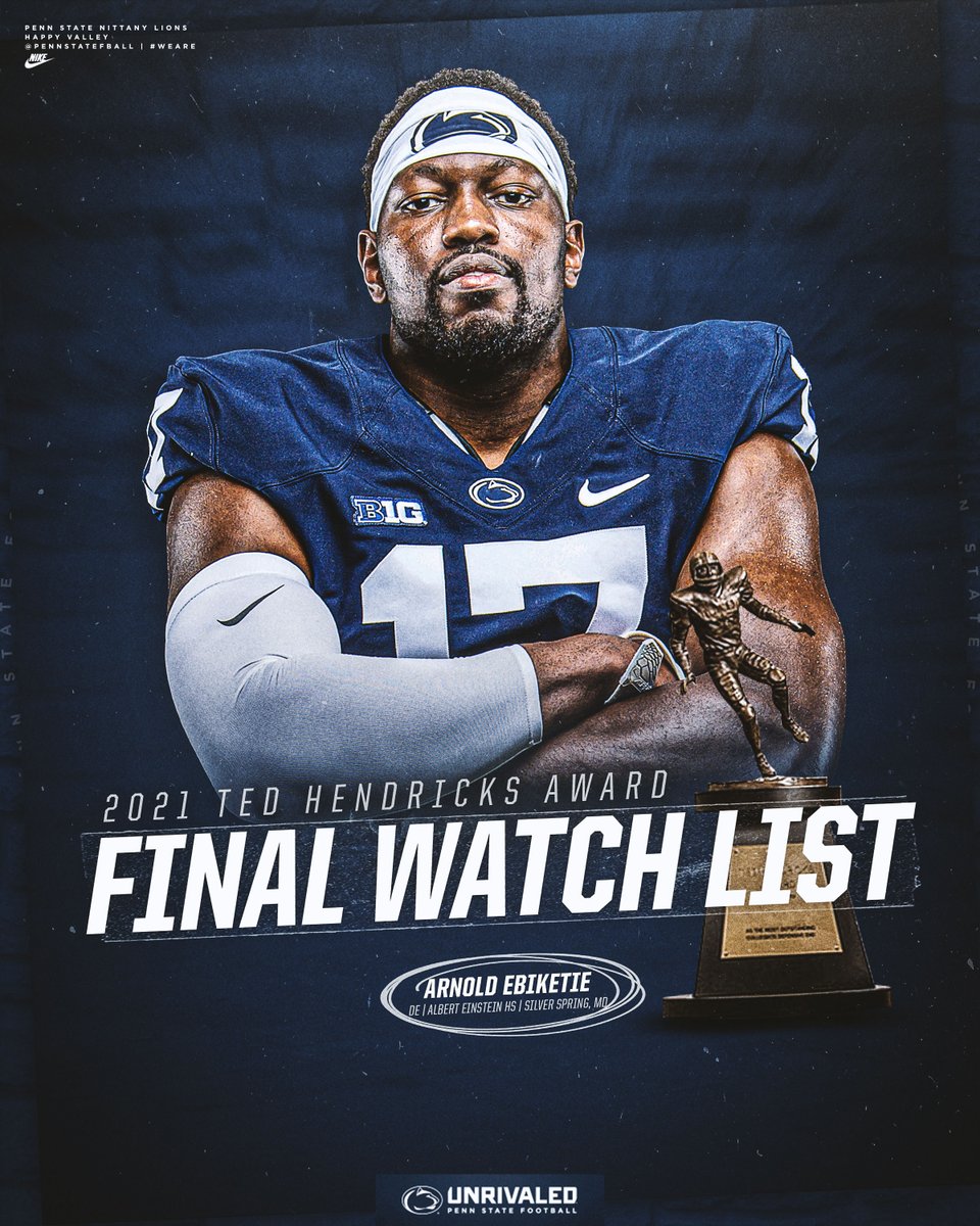 PennStateFball's tweet photo. .@A7chronic is on the final watch list for the Ted Hendricks Award for CFB's top DE 😤

#WeAre https://t.co/asQSL0cPjK
