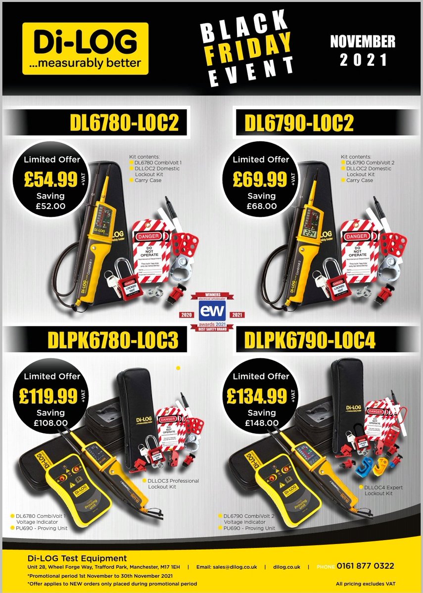 paulm_neomitis's tweet photo. Offer closing Tuesday 30th November, don't miss out
@DilogGroup #BlackFridayDeals #safeisolation #provingunit #Combivolt #lockout #lockouttagout https://t.co/BDOjkASwLW