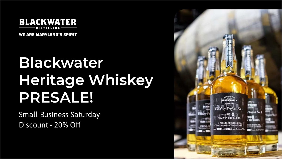 BlackwaterTM's tweet photo. 20% Retail Bottle Discount Extended! Blackwater Heritage Whiskey PRESALE - https://t.co/59fyq6lhRY https://t.co/wqUga2gr0Y