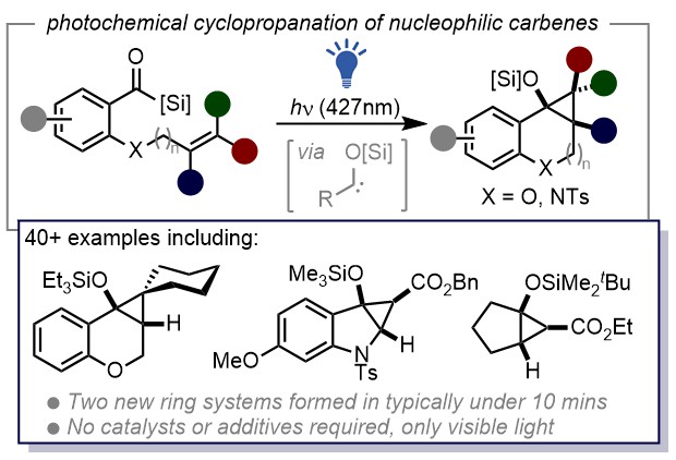 Our group's latest work involving the visible light induced cyclopropanation of nucleophilic carbene intermediates is now live on @ChemRxiv
chemrxiv.org/engage/chemrxi…