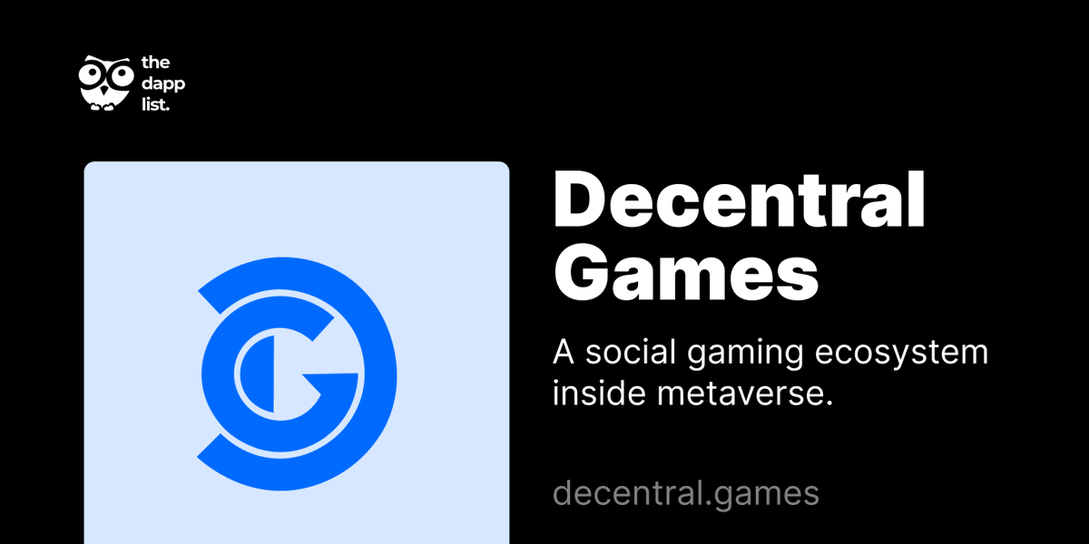 tdldoteco's tweet image. .@DecentralGames listed this week on our V2 🎉
 
A play-to-earn game + DAO at the intersection of the Metaverse and NFT.

#TraverseToWeb3 w/ us v2.thedapplist.com 🚀
