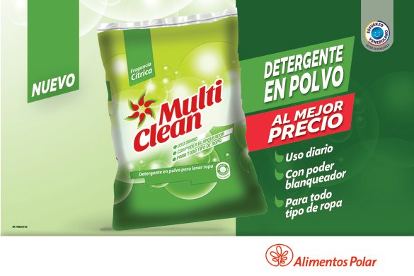 Alimentos Polar lanza al mercado Multi Clean un nuevo detergente en polvo bit.ly/3lluEo1