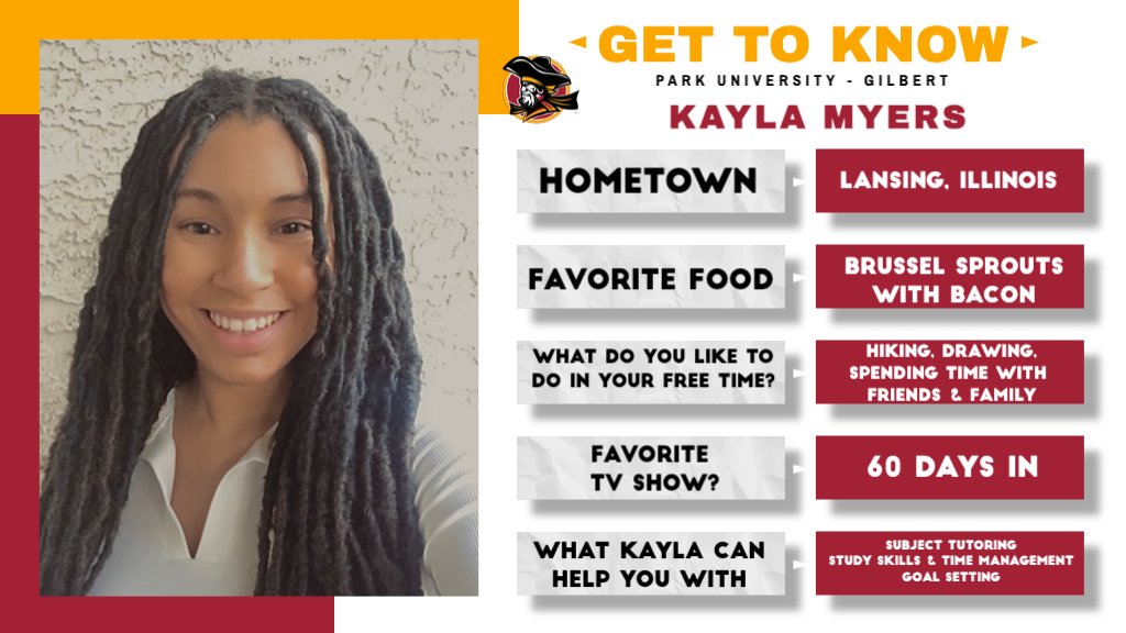 Say hi to one of our professional tutors/mentors, Kayla Myers 👋! She can help you with subject tutoring, study skills, time management and goal setting!