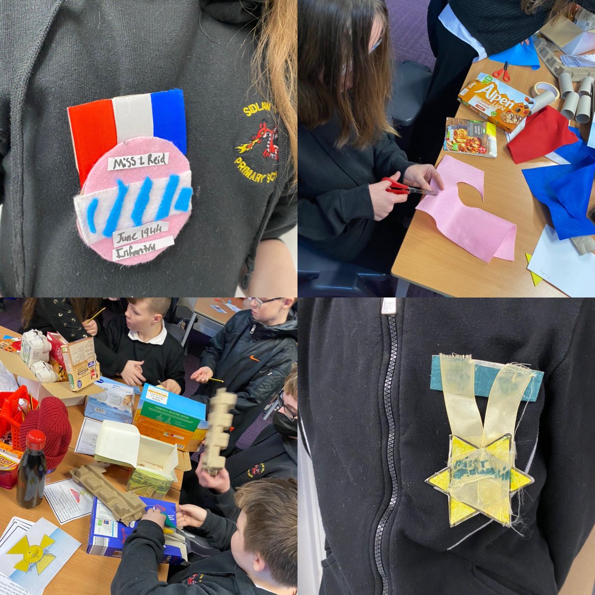 SidlawViewPS's tweet photo. #SVP7 have been learning about D-Day being โthe start of the endโ. We have discussed reasons medals were awarded during WW2 and got a chance at designing our own. We sketched, took to @tinkercad to create digitally and then junk modelled our ideas. @DundeeLearning @STEMDundee https://t.co/dUM3nnu8i5