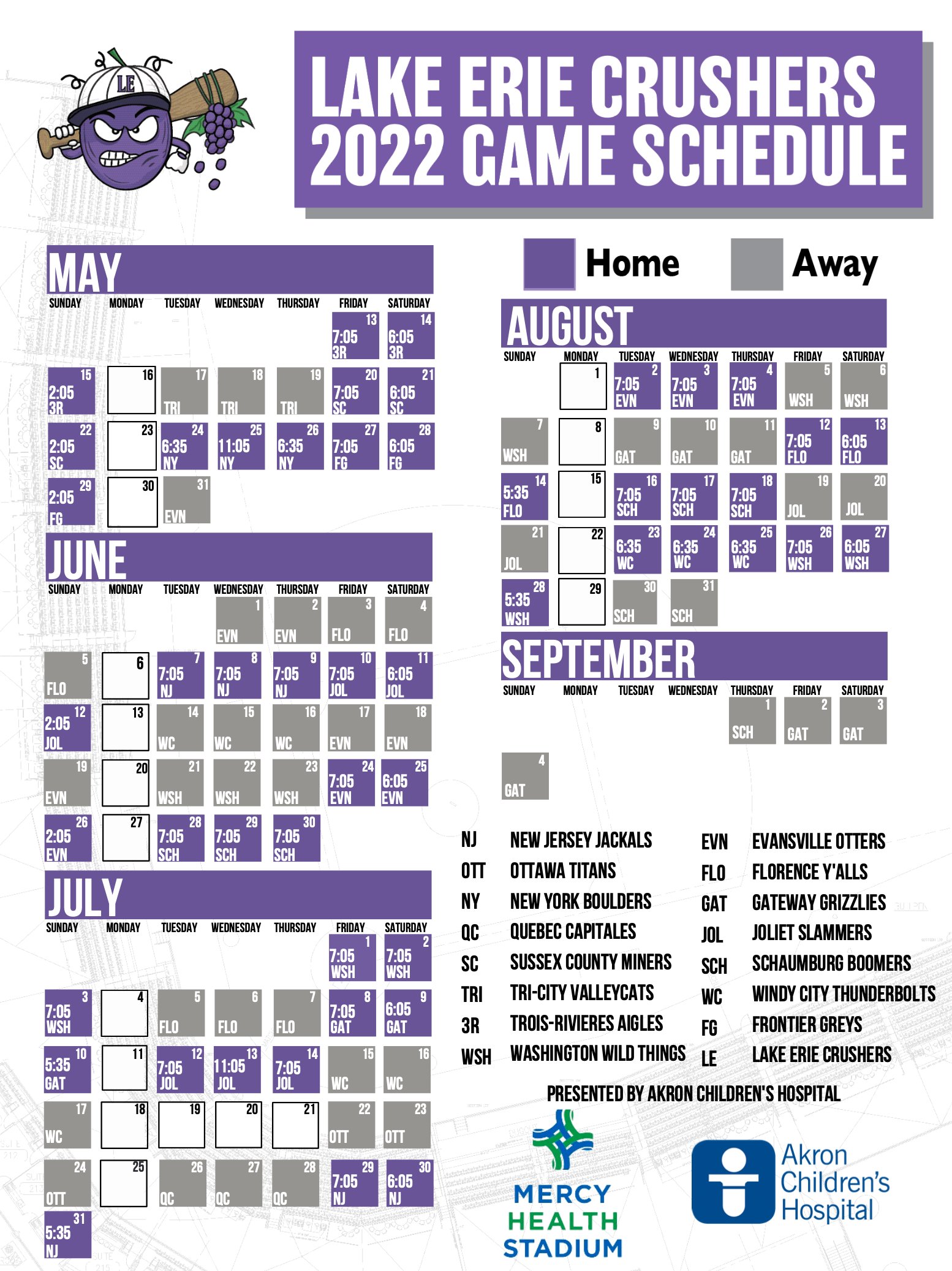 Lake Erie Crushers 2022 Schedule Lake Erie Crushers On Twitter: "The Lake Erie Crushers Officially Have Our  2022 Game Schedule! With 51 Home Games, We Hope To See Everyone Out In The  Ballpark! Call (440)-934-3636 Or Email