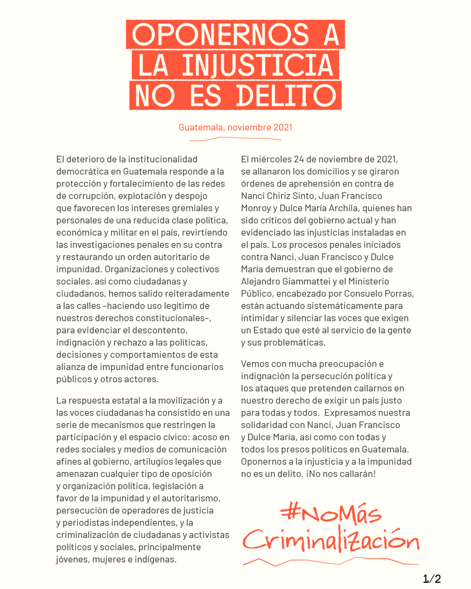 XinicoSandra's tweet photo. Oponernos a la injusticia no es un delito 📢 https://t.co/zOhIyEbPgb