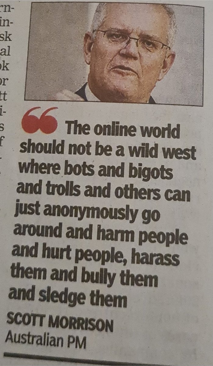 listen2thiswomn's tweet photo. About time.
#Trolls, #Bullies, #Backbiters, #OutOfConextQuoters are the new villains of the world. The mental trauma they cause can be worse than the physical pain of a bullet.
@ScottMorrisonMP 👍 https://t.co/fQzyXp6oi9