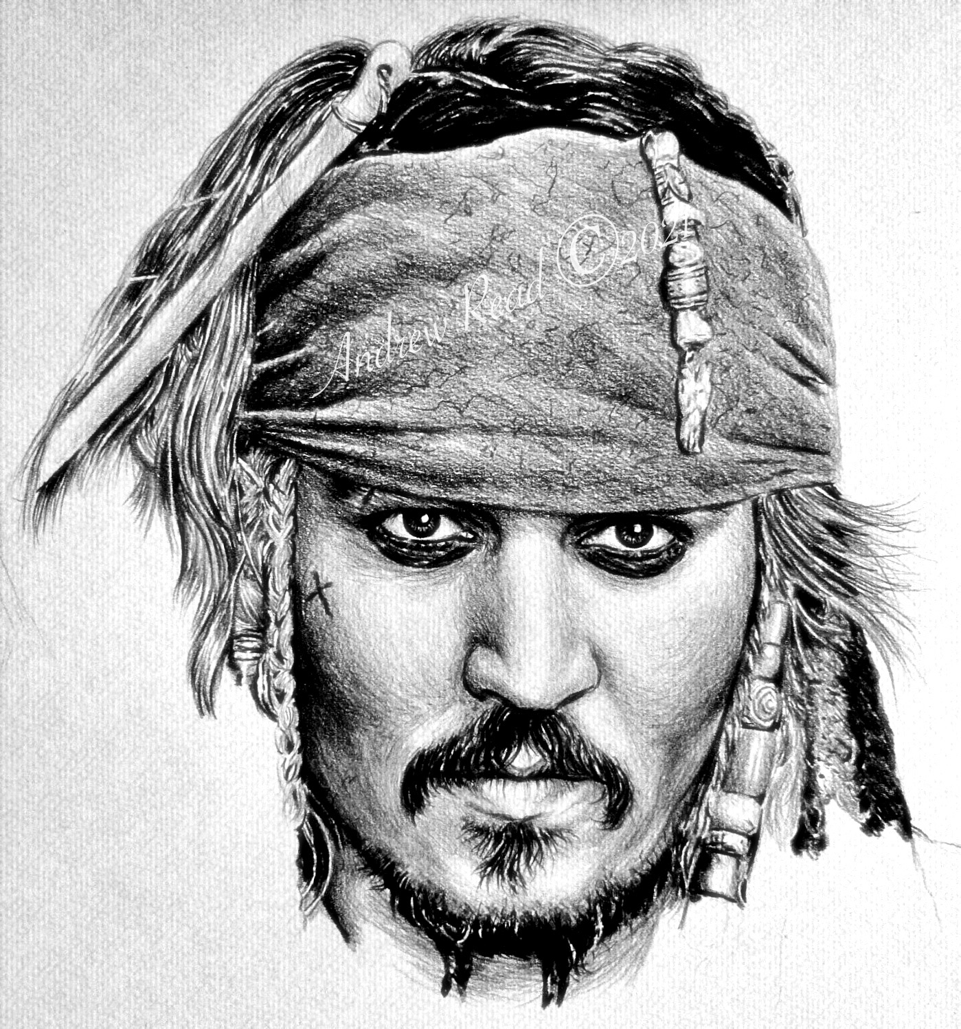 Andrew Read - Artist Illustrator on X: "Johnny Depp - Captain Jack Sparrow  Pencil sketch on Water colour paper Staedtler Mars lumograph pencils on  Fabriano Artistico hot pressed paper. Now pass the