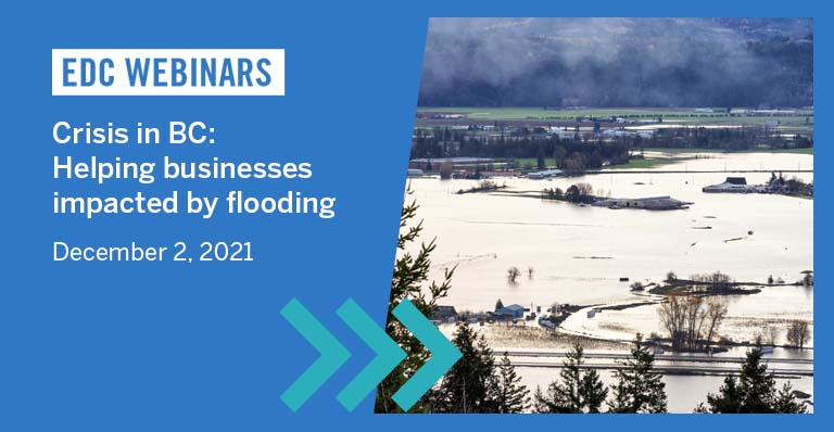 Help is available for 🇨🇦 businesses impacted by the devastating flooding in BC. Tune in on Dec. 2 as we are joined by experts to discuss the shipping &amp; logistical challenges companies are facing and how EDC can help. 

go.edc.ca/yclb6a
