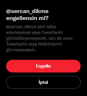 temelcoskun20's tweet photo. Beni de Engelle Hepimizi Engelle Muhabir Değilsin Muhbirsin.... @sercan_dikme https://t.co/MRXYQo5VnP