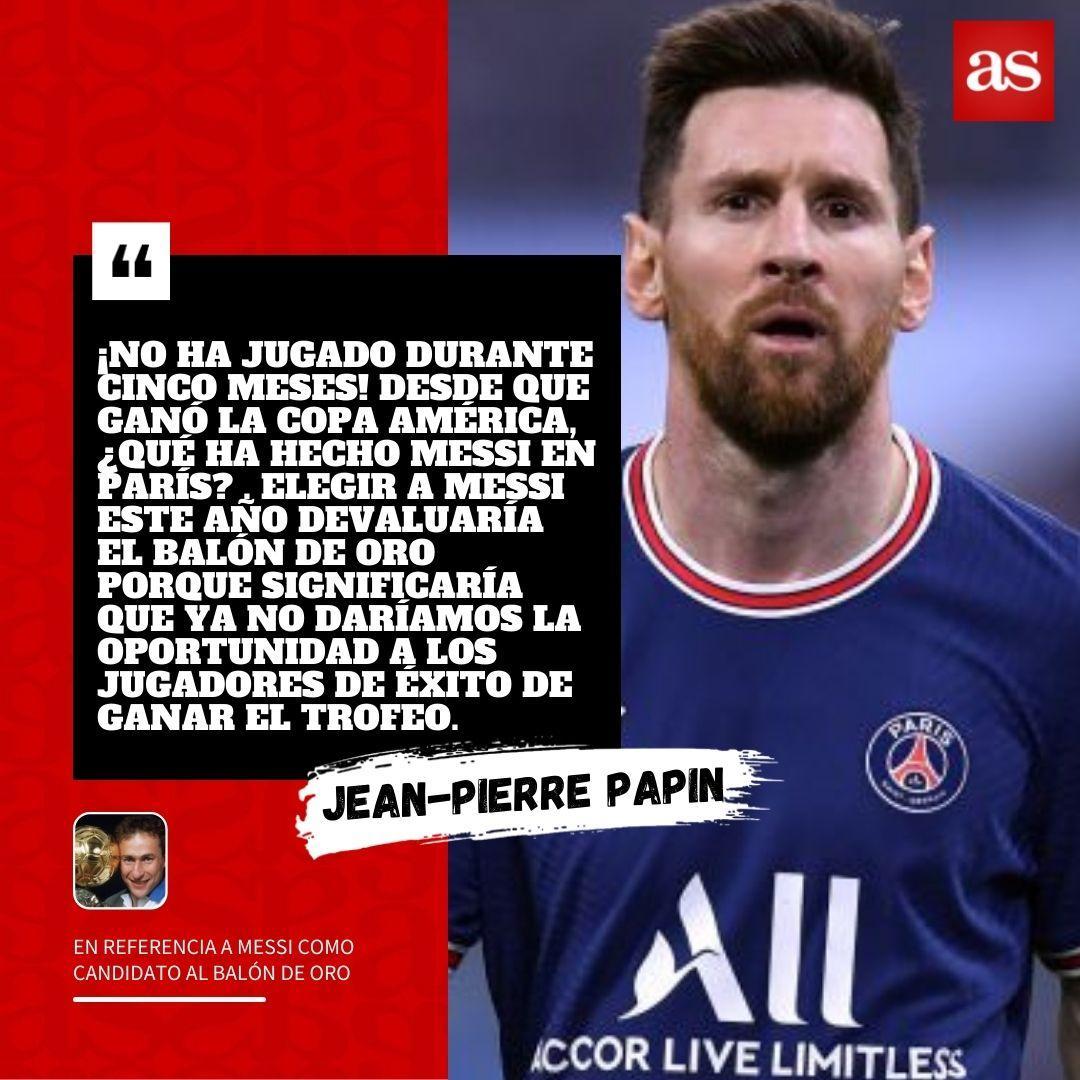 diarioas's tweet image. 🇫🇷💬 Jean-Pierre Papin, exfutbolista y ganador del #Balóndeoro en 1991, no es partidario de que Leo Messi gane el galardón de este año

🤔 ¿Estás de acuerdo con él?