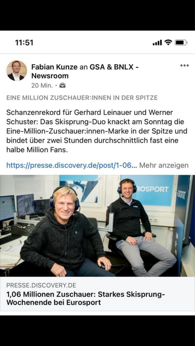 LeinauerGerhard's tweet photo. Die Community bekommt hoffentlich ein bisschen Zuwachs #skispringenbeieurosport https://t.co/ofsLUoVwPD