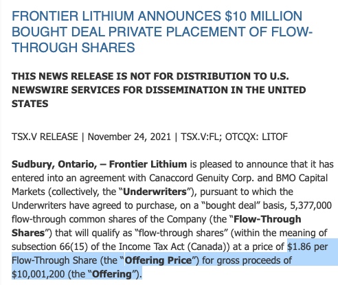 LithiumIonBull's tweet photo. Premium projects = premium valuations
@FrontierLithium Rocks!
๐C$10M bought deal
โผ๏ธC$1.86 = 34%/58% PREMIUM to 10/20-day VWAP
โผ๏ธNO WARRANT
โ
All-time #HigherLove
Blue Sky in Greenbushes of Ontario๐จ๐ฆ
#NorthAmericanLithiumTriangle
#Lithium #HydroxideHub
$FL.V $LITOF
DYOR https://t.co/LU5tTSiTph