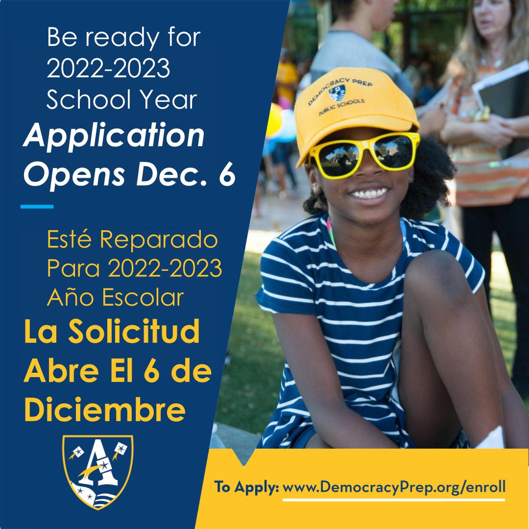 DPAgassiCampus's tweet photo. We are excited to share that applications for the 2022/2023 school year are coming soon!  Beginning Monday, December 6th you are invited to apply for next school year.  Work Hard, Go to College, Change the World.  The path to college starts here! #DPPS https://t.co/ocRUdWIKK0