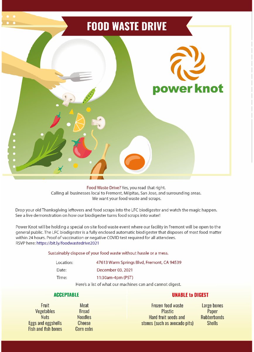 conta.cc/31hxlQw
Food Waste Drive - December 3rd
