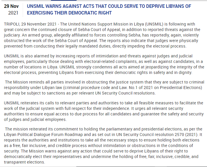 UNSMIL warns against acts that could serve to deprive Libyans of exercising their democratic right -- 
👇👇
unsmil.unmissions.org/unsmil-warns-a…