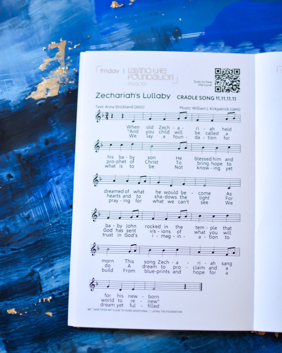 HolyTrinityBuff's tweet image. "We lay a foundation for what is to be
Not knowing yet praying for what we can’t see
We trust in God’s imagination to build
From blueprints and hope for a dream yet fulfilled"

— from "Zechariah's Lullaby" by Anna Strickland | @sanctifiedart #closetohome #advent2021