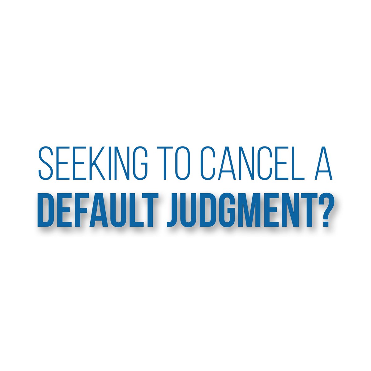 SolimanoLaw's tweet photo. If you have had a default judgement obtained against you and are seeking to have it set aside or cancelled, give us a call today! Check out our newest blog on cancelling default judgements for more information - https://t.co/29iOf4v0Gv https://t.co/gYcCmNDCaU
