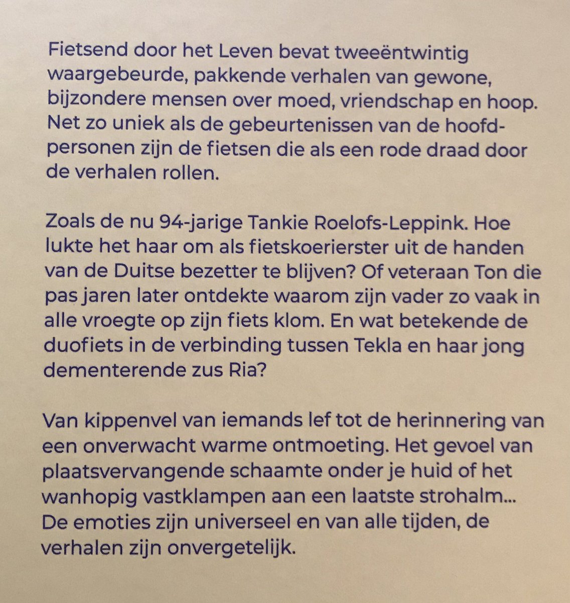 NIET VOOR ZEURPIETEN! Voor iedereen die van het LEVEN houdt is dit het ultieme Sint of Kerstcadeau! overeenrodedraad.nl #boekentip #leven #fietsen