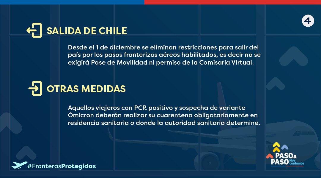 GobiernodeChile's tweet photo. ¿Te enteraste? 👀 Desde el 1 de diciembre se prohíbe el ingreso de extranjeros no residentes que hayan estado durante los últimos 14 días en algunos países de África 🛬 ¿Cuáles son los requisitos para ingresar a 🇨🇱?

Más info en 📲 https://t.co/768eTS1Tyo #FronterasProtegidas https://t.co/TOiiMmS9N1