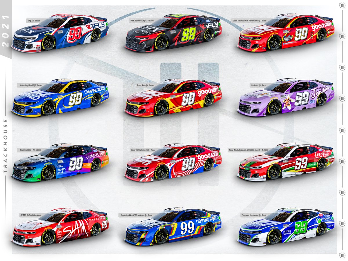 TeamTrackhouse's tweet photo. The 99 Camaro had quite a few different looks throughout our inaugural season!🎨

Which one was your favorite? 🤔 https://t.co/3Lcdwm3fXE