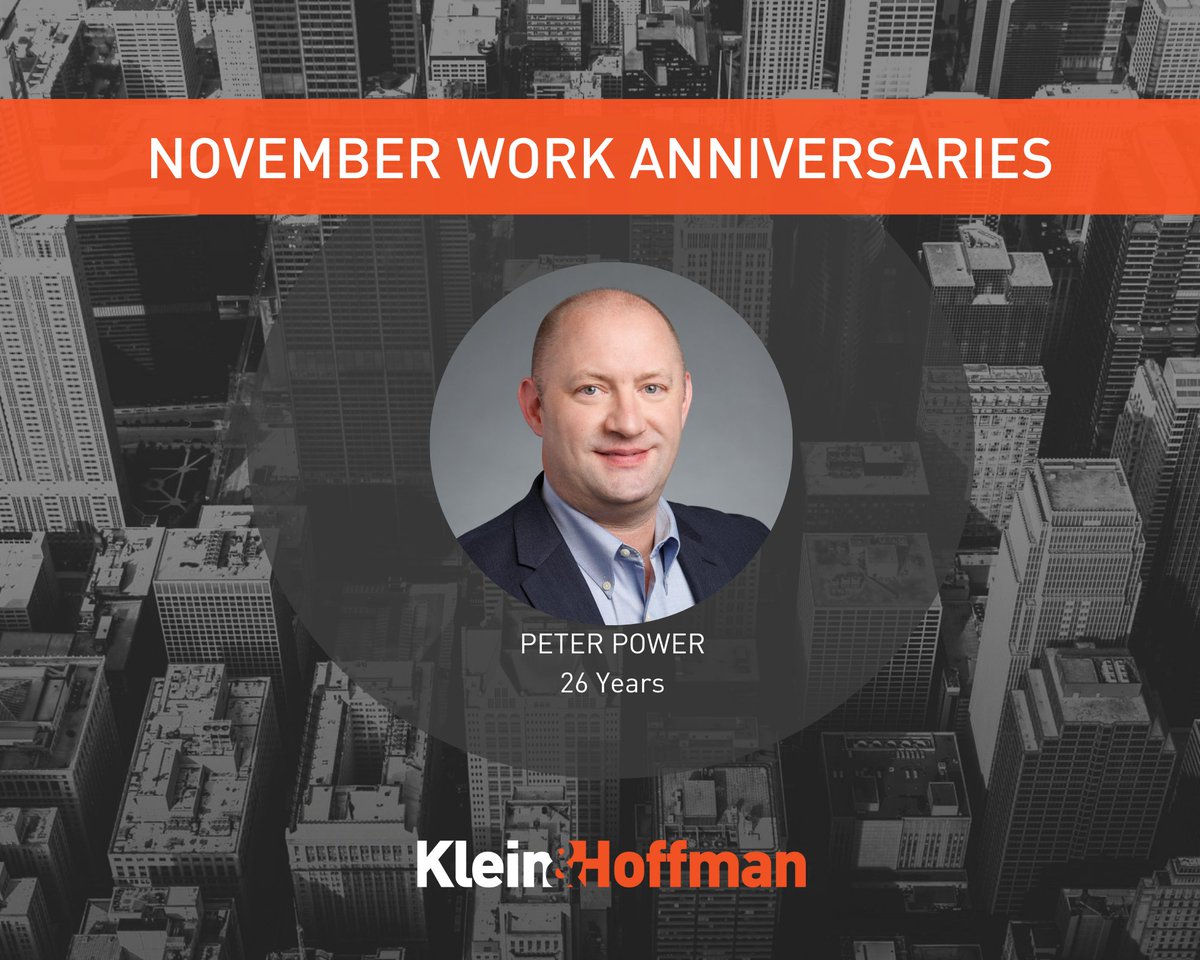 K&amp;H thanks Pete Power, President / Principal, for his 26 years of dedication to the firm as he celebrates his work anniversary in the month of November! 
#workingtogether #buildingintegrity #kleinandhoffman