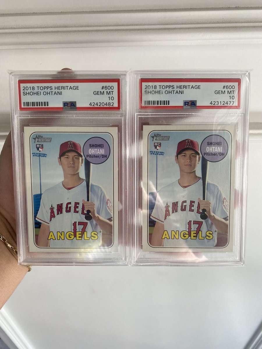 thecardplug48's tweet photo. ohtani heritage rc PSA 10 - $260 each 

#ohtani #baseballcards https://t.co/rzqVP3KxSL