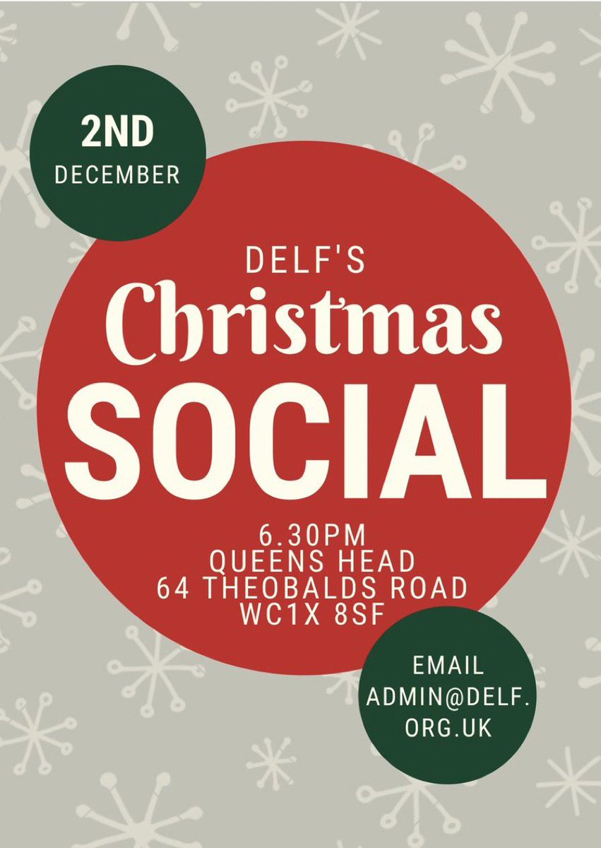 DELF (@delf_lawyers) on Twitter photo On the second day of Christmas my DELF friends brought to me
One open bar And a night that is work free. 🥳🎉 Tickets are FREE for DELF members but please remember to RSVP to admin@delf.org.uk. On the second day of Christmas my DELF friends brought to me
One open bar And a night that is work free. 🥳🎉 Tickets are FREE for DELF members but please remember to RSVP to admin@delf.org.uk.