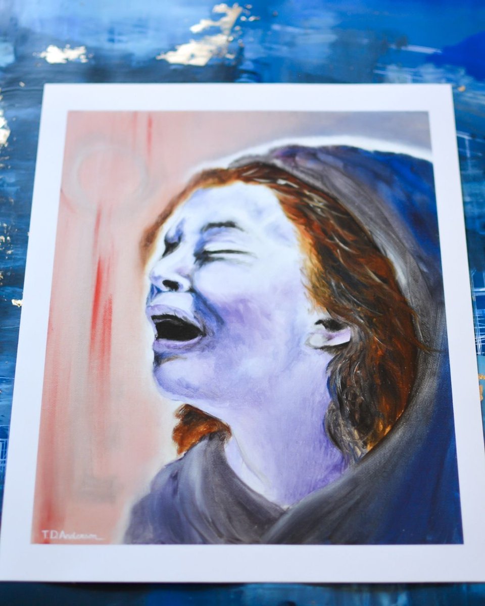 HolyTrinityBuff's tweet image. "This visual expresses the mood of the Magnificat in a new way for me: a young girl under occupation, sent away for her own safety, responding to not only her own oppression, but to that of her community." — “Redemption Song” by T. Denise Anderson | @sanctifiedart #closetohome