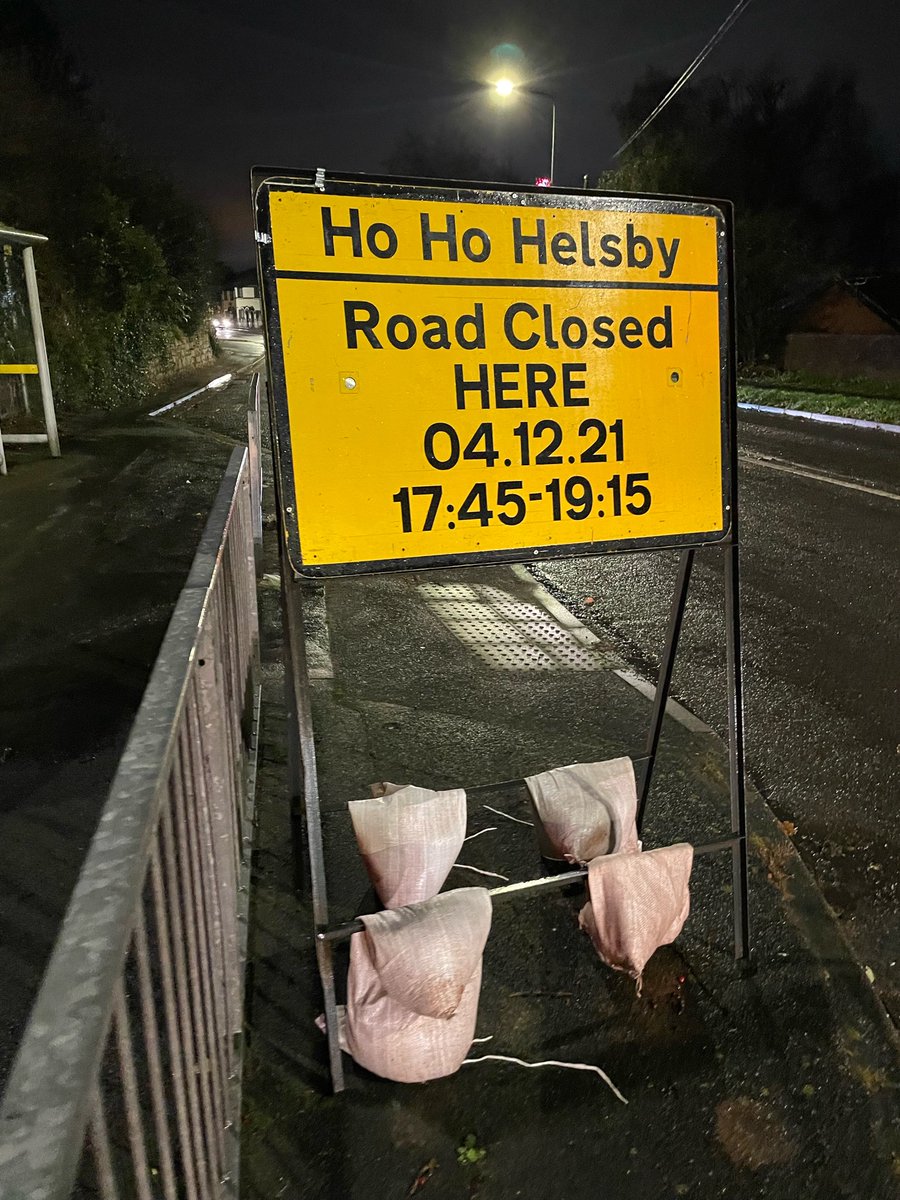HelsbyPol's tweet photo. Please be aware of the road closure for HO HO Helsby on Saturday 4th December. 

A56 will be closed from Tesco lights up to it’s junction with Bates Lane between 17:45 - 19:15. 

Please find an alternative route. 

Hope to see everyone there 🎅🏼🎄#Community https://t.co/0MdZmQG7kL