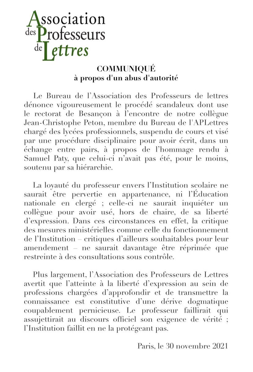 APLettres's tweet photo. À propos d’un abus d’autorité. https://t.co/sX0Sq6BriE