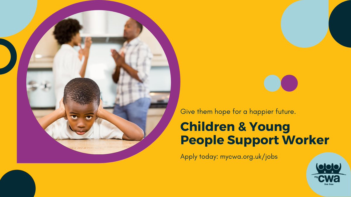 VACANCY: Children &amp; Young People Support Worker

DEADLINE: 13th Dec
INTERVIEWS: 17th Dec

APPLY: mycwa.org.uk/jobs/children-… 

#CharityJobs #CharityCareers #CheshireJobs #CheshireVacancy #MyCWALiveFree #JobsInCheshire #NowHiring #ChildrenSupportWorker #YoungPeopleSupportWorker