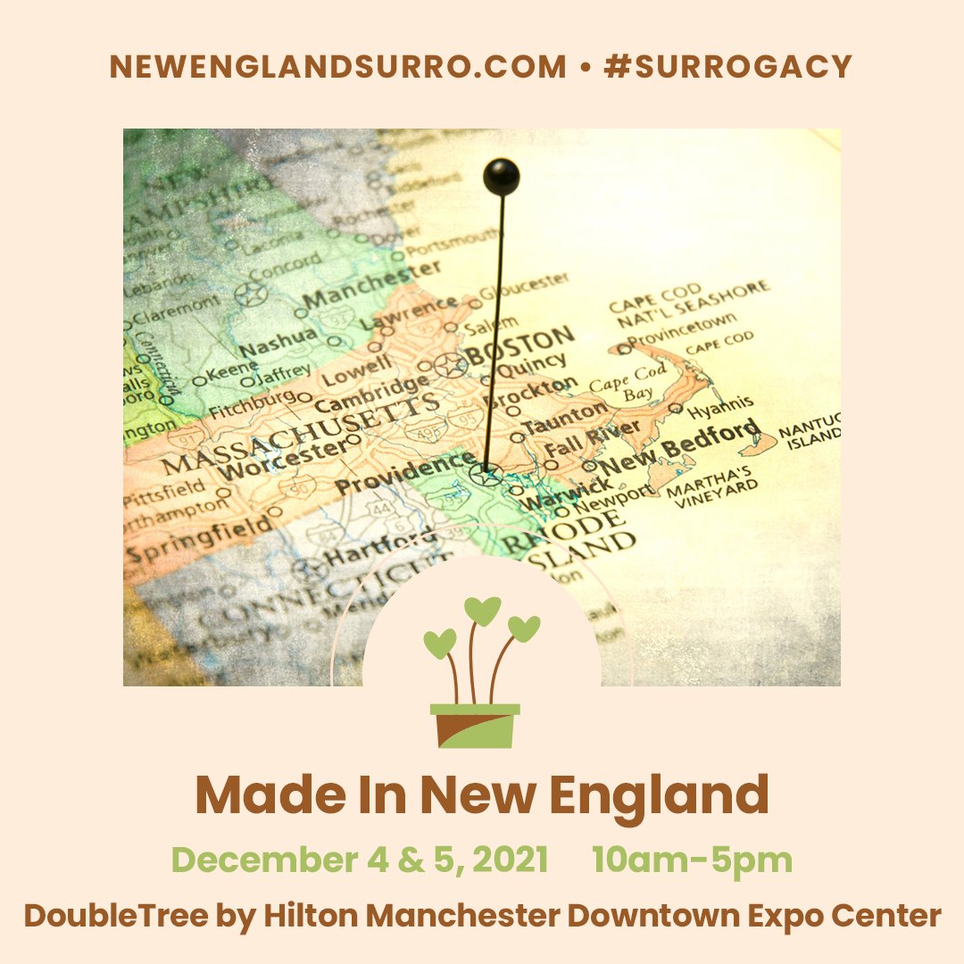 NESurrogacy's tweet photo. New England Surrogacy works with Intended Parents and Gestational Carriers to help create locally grown families in New England!  Come check us out at this local event as we can't wait to see you there. #NewEnglandSurrogacy #BrightFuturesFamilies #LocallyGrownFamilies #Surrogacy https://t.co/xVLplzwuw6