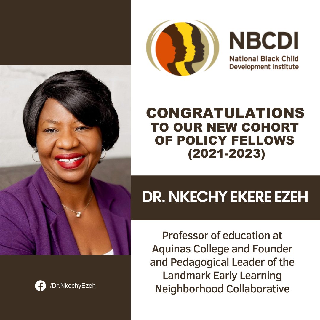 I am excited to announce that I have been selected to participate in the National Black Child Development Institute’s (NBCDI) Policy Fellowship. I look forward to learning new strategies. #NBCDI #policyfellowship #ELNC
 #Nwaenyi #ChildofanElephant