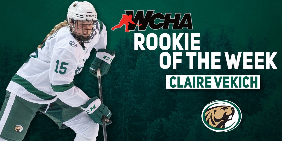 Congrats to <a href="/clairevekich88/">Claire Vekich</a> for being named the <a href="/WCHA_WHockey/">WCHA Hockey</a> Rookie of the Week!!

#GoBeavers #BeaverTerritory