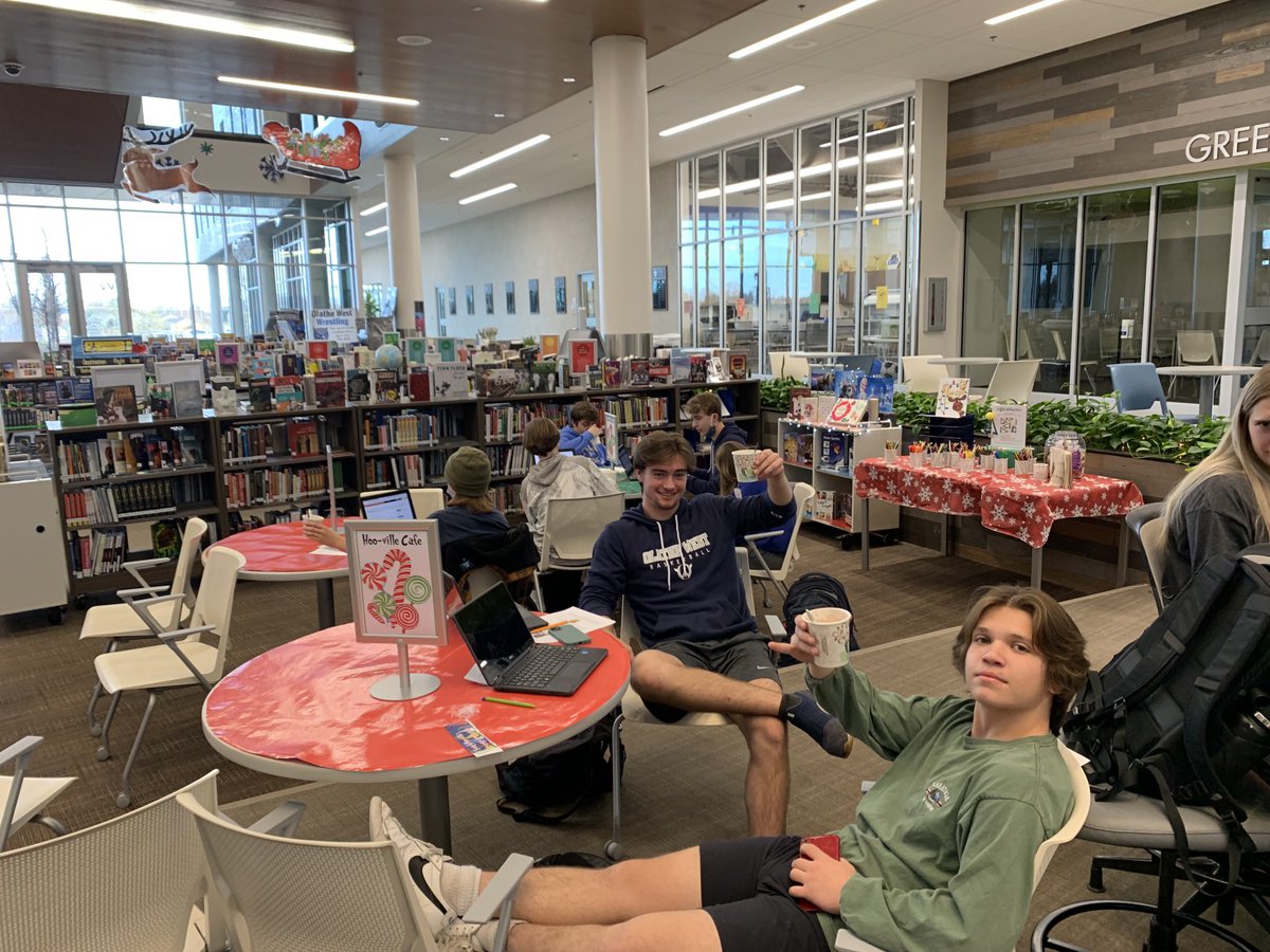 MelanieAMassey's tweet photo. A hot cocoa/tea party in our Hoo-ville cafe - a perfectly English way to research Shakespeare today! @OrtmanMardy #WestIsReading #OwlTeach https://t.co/bEoXDxhgVq