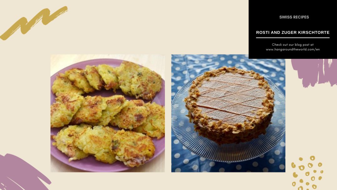 📣 The site is enriched by a new category, that is the cuisine. We are going to start by suggesting you two typical Swiss recipes:
▫ the Rosti;
▫ the Zuger Kirschtorte.
Hungry?
#food #foodie #blogging #cuisine #recipe #yummy
hangaroundtheworld.com/en/swiss-recip…
