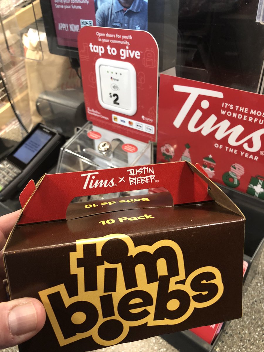 Mark Jordan 🇨🇦 #GiveMore 🚴🏻⛷🎸 (@mojorising) on Twitter photo “I got that yummy, yummy, yummy”. <a href="/TimHortons/">Tim Hortons</a> x <a href="/justinbieber/">Justin Bieber</a> Timbits and merch are out today. When you go to pick up your #TimBiebs, don’t forget to tap to give™ to open doors for youth in your community thanks to <a href="/TimsCamps/">Tim Hortons® Foundation Camps</a> and <a href="/tiptappay/">tiptap</a>.🏕#TapToGive #GiveMore “I got that yummy, yummy, yummy”. <a href="/TimHortons/">Tim Hortons</a> x <a href="/justinbieber/">Justin Bieber</a> Timbits and merch are out today. When you go to pick up your #TimBiebs, don’t forget to tap to give™ to open doors for youth in your community thanks to <a href="/TimsCamps/">Tim Hortons® Foundation Camps</a> and <a href="/tiptappay/">tiptap</a>.🏕#TapToGive #GiveMore