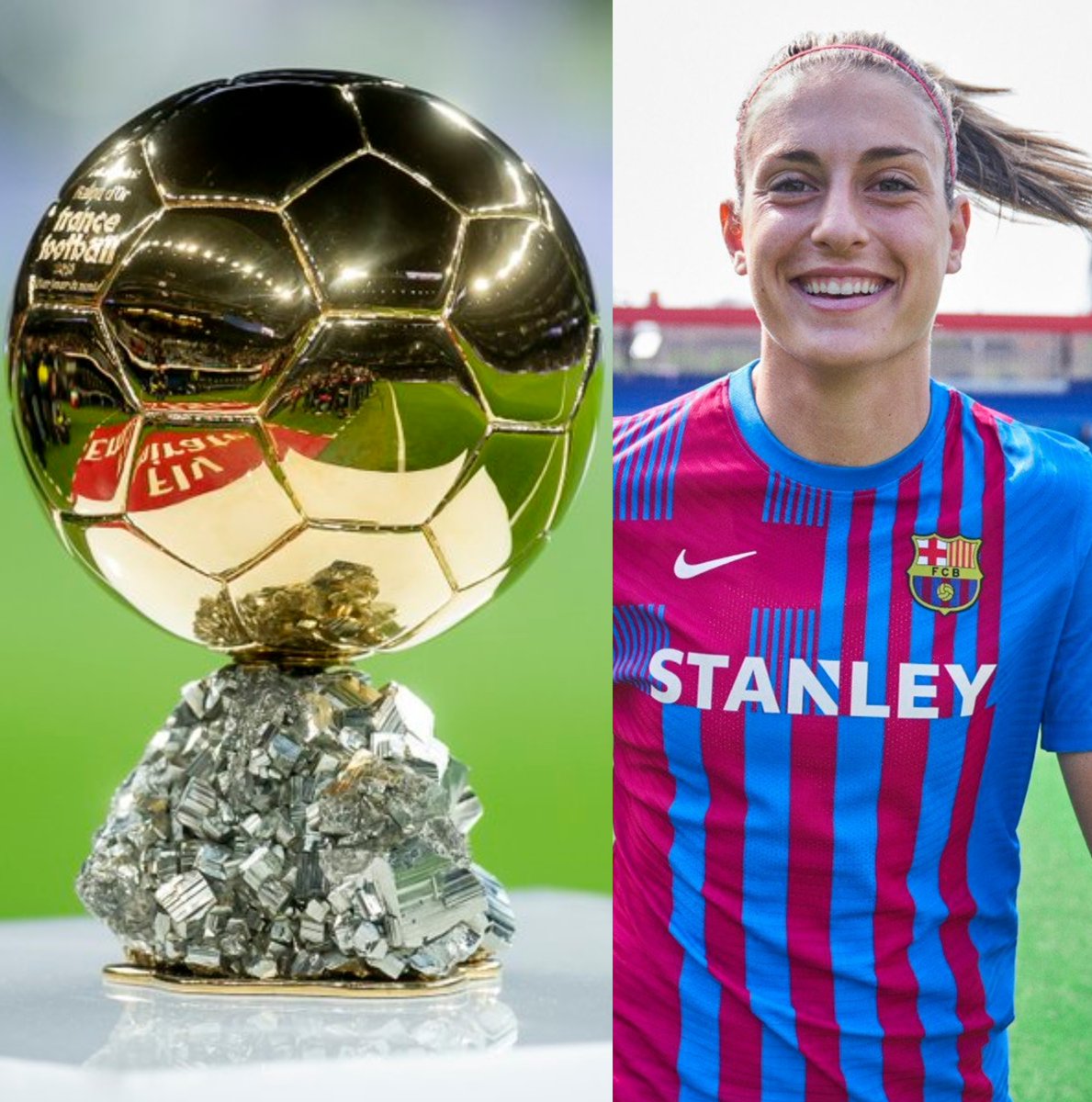 InvictosSomos's tweet photo. ¡¡OFICIAL!! Alexia Putellas ganó el Balón de Oro Femenino 2021. Campeona de Liga, campeona de Copa y campeona de UEFA Champions League. MVP de la UEFA y MVP de la IFFHS. Además, fue la mediocampista más goleadora y asistidora del año. Nada, absolutamente nada, que debatir. REINA. https://t.co/Hw8Xh0xuMC