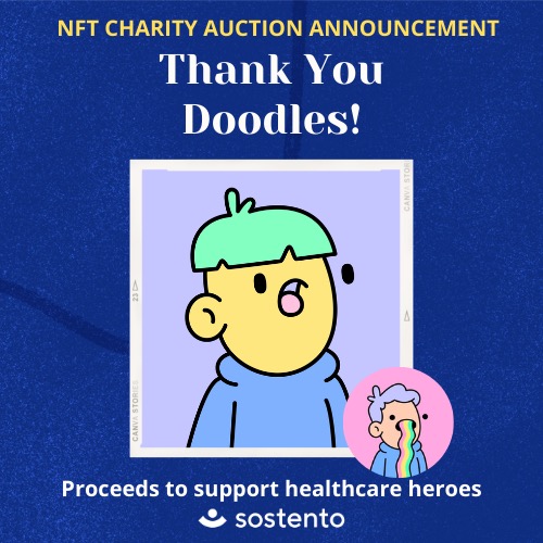 Sostento's tweet photo. We are thrilled to share @doodles &amp; their leaders @byburnttoast @evankeast &amp; @poopie_cat have donated this neat #NFT to help frontline healthcare workers save lives. 

We are thankful to the Doodles community for the generous gift, it's sure to make some healthcare heroes smile. https://t.co/oXuigrmiku