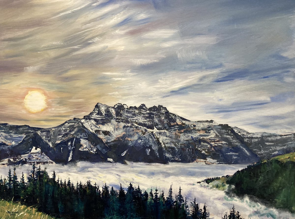 #dentsdumidi #commission *might* be finished? Not sure… I will ponder on it for a little while 🤔
#landscapepainting #landscapeart #mountains #mountainscape #ensuisse #switzerland