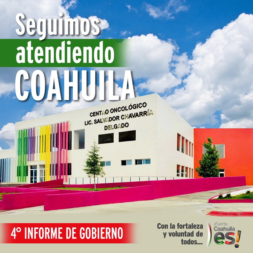 Pusimos en operación el Centro Oncológico de Saltillo, donde se ofrecen servicios de consulta externa, así como de las áreas de Oncología Quirúrgica, Ginecología Oncológica, Oncología Médica y de Aplicación de Tratamientos.

#ConLaFortalezaYVoluntadDeTodos #FuerteCoahuilaEs