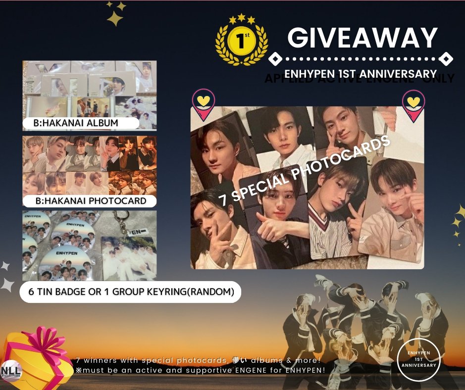 《🇯🇵🐆一周年記念ソンムル》 🎉7 Winners 🍀Follow 🍀RT 🍀Reply w/ a short message to #ENHYPEN, ur FAV OT7 & BIAS PHOTOs 🍀Tag + 2 moots （See a sample twt in a thread below） #エンハイプン祝デビュー1周年 #Happy1stENniversary @/ENHYPEN_members 🗳️END:Dec 1, 23:59KST #NLL_GA