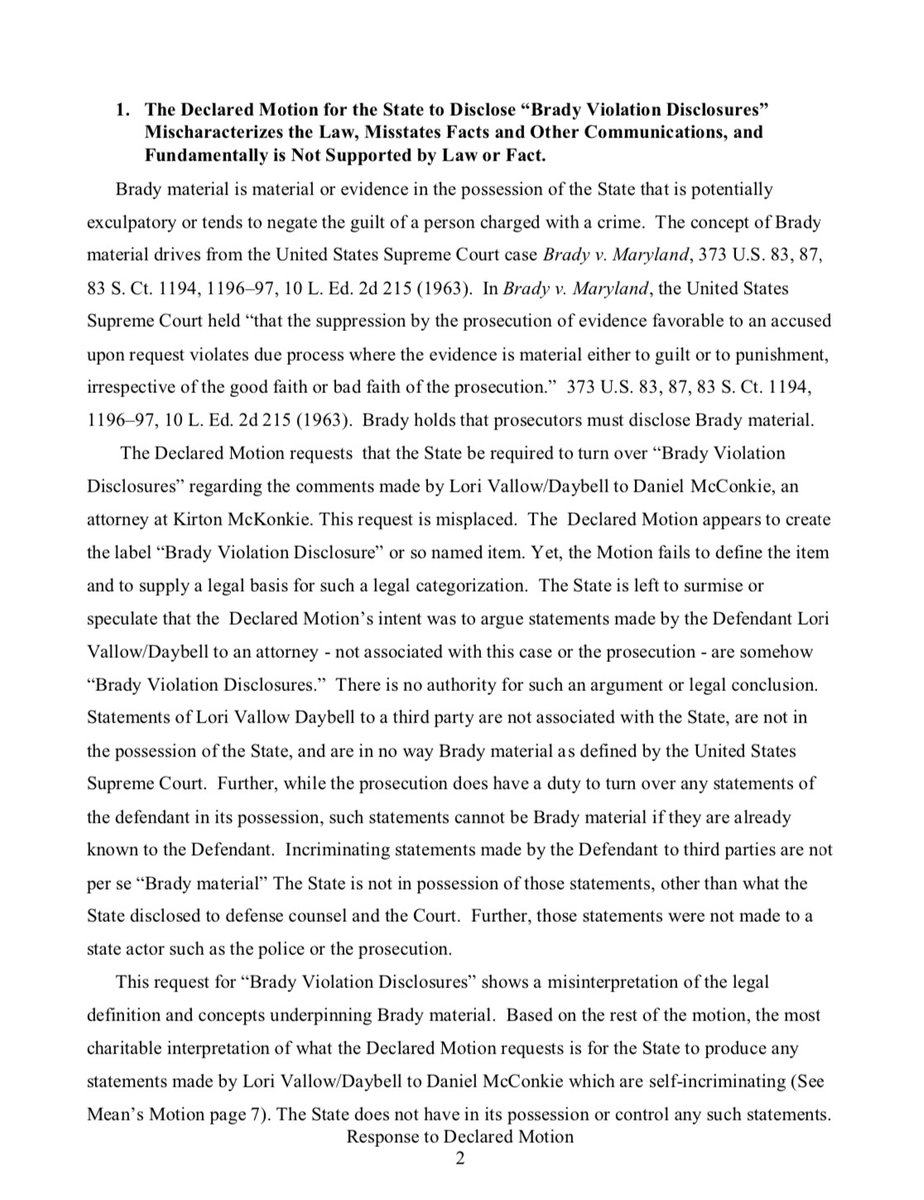 CrimeSushi's tweet photo. New court filing in #LoriVallow Case. The prosecution responds to #MarkMeans latest motion. And itโs a major burn ๐ฅ Here is a sneak peek. For the full story watch my video on YouTube! https://t.co/11wvYV83m8