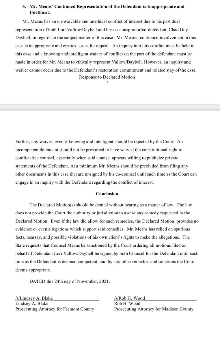 CrimeSushi's tweet photo. New court filing in #LoriVallow Case. The prosecution responds to #MarkMeans latest motion. And itโs a major burn ๐ฅ Here is a sneak peek. For the full story watch my video on YouTube! https://t.co/11wvYV83m8