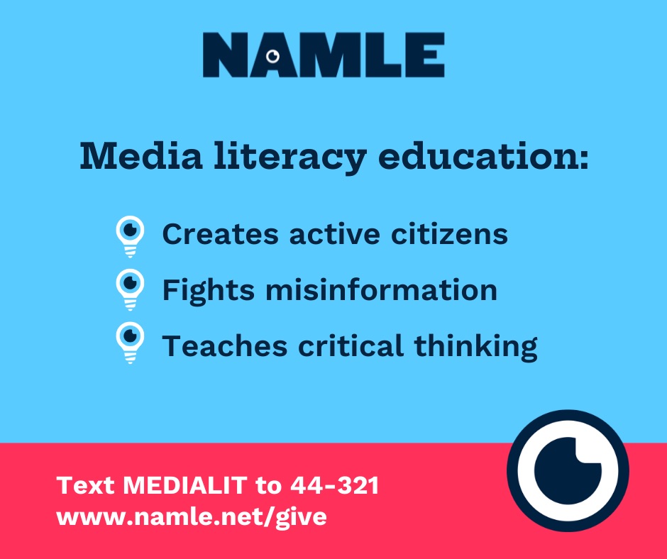 #MediaLiteracyEd is more important than ever, which is why I am asking for you to support <a href="/MediaLiteracyEd/">NAMLE</a> with a charitable donation this season. As a proud board member of this incredible #nonprofit, I cannot thank you enough. #Donate now: ow.ly/jy4X50GTNUj