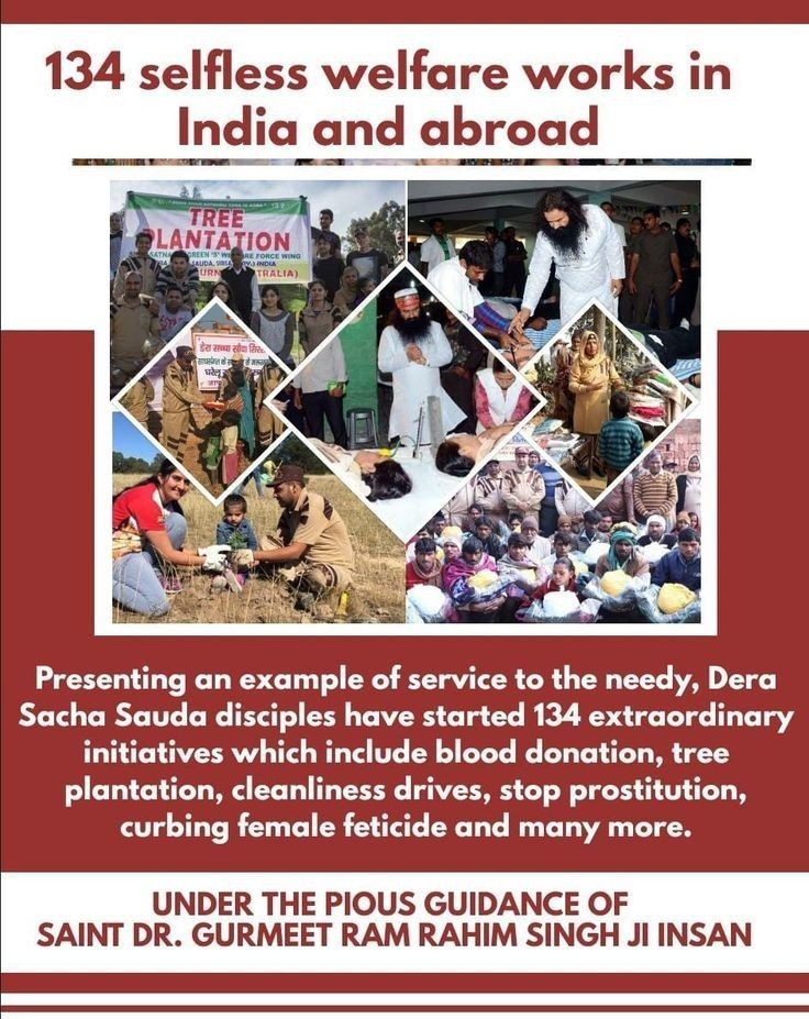 taashu_insan's tweet photo. On this #ThankfulTuesday I want to pay my gratitude to #DeraSachaSauda volunteers who are doing 135 welfare works with the inspirations of Saint Dr.@Gurmeetramrahim Singh Ji Insan.
These #Welfare works helps to save many lives and keep humanity alive in this selfish era. https://t.co/4YIPRwlF3F